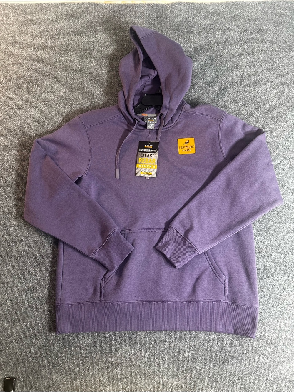 Ariat Women’s Hoodie Size Large Purple Rebar Lightweight Kangaroo Pocket